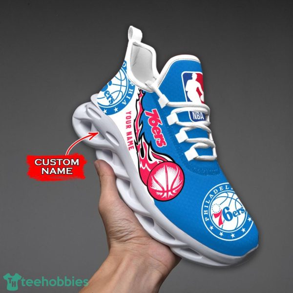 Personalized Name Philadelphia 76ers Fireball Personalized Sneakers Max Soul Shoes Product Photo 1