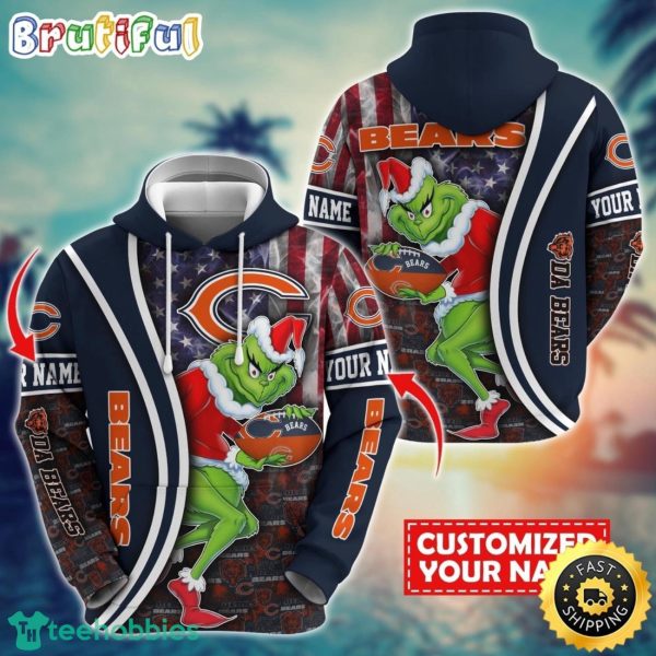 Personalized NFL Chicago Bears Hoodie Grinch Unisex Hoodie Product Photo 1