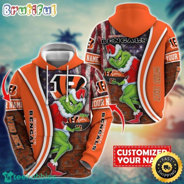 Personalized NFL Cincinnati Bengals Hoodie Grinch Unisex Hoodie Product Photo 1