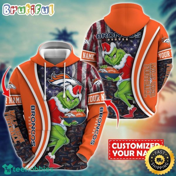 Personalized NFL Denver Broncos Hoodie Grinch Unisex Hoodie Product Photo 1