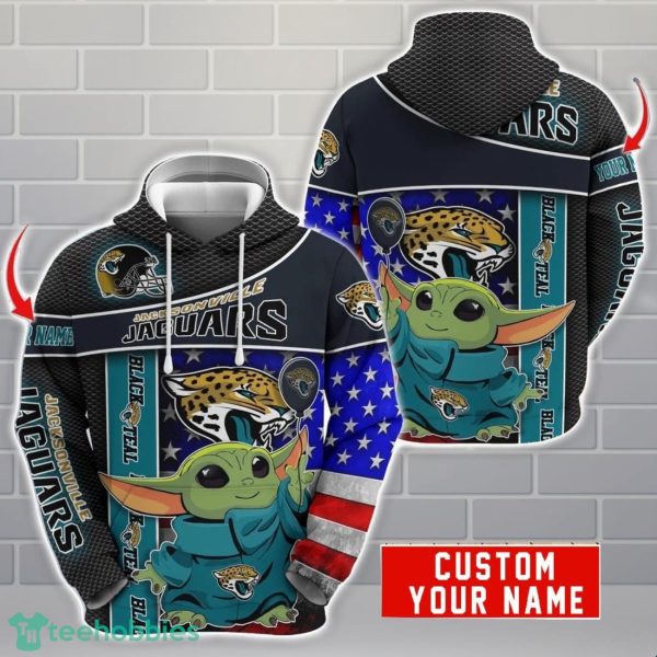 Personalized NFL Jacksonville Jaguars Hoodie Baby Yoda Cute 3D Hoodie Men And Women Gift Product Photo 1