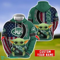 Personalized NFL New York Jets Baby Yoda Hug Logo 3D Hoodie Unique Sport Gift For Fans Product Photo 1