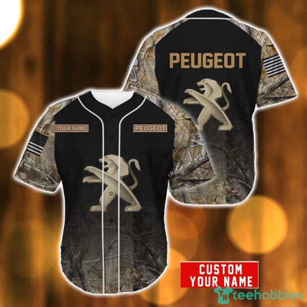 Peugeot Hunting pattern 3D Baseball Jersey Shirt For Men And Women Car Lover Gift Custom Name Product Photo 1