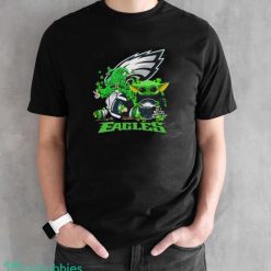 Philadelphia Eagles Baby Yoda Happy St.Patrick’s Day Shamrock Shirt - Black Unisex T-Shirt