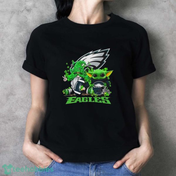 Philadelphia Eagles Baby Yoda Happy St.Patrick’s Day Shamrock Shirt - Ladies T-Shirt
