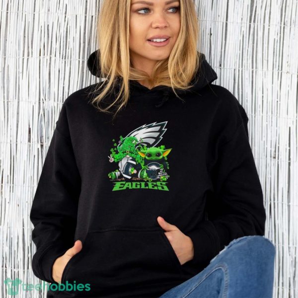 Philadelphia Eagles Baby Yoda Happy St.Patrick’s Day Shamrock Shirt - Unisex Hoodie