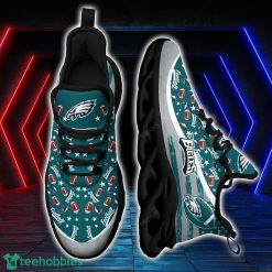 Philadelphia Eagles NFL Ball Pattern Black And White Clunky Max Soul Shoes Running Lover Gift Product Photo 1