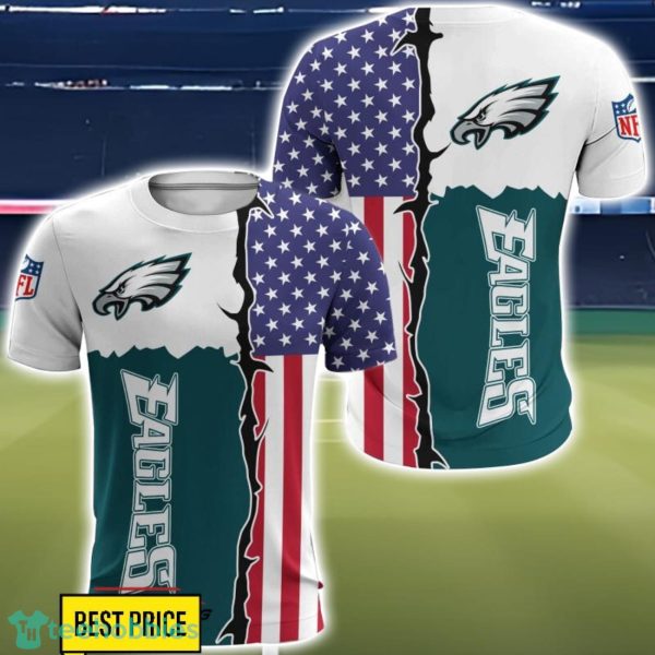 Philadelphia Eagles US Flag 3D Printing T-Shirt Hoodie Sweatshirt For Fans Product Photo 5