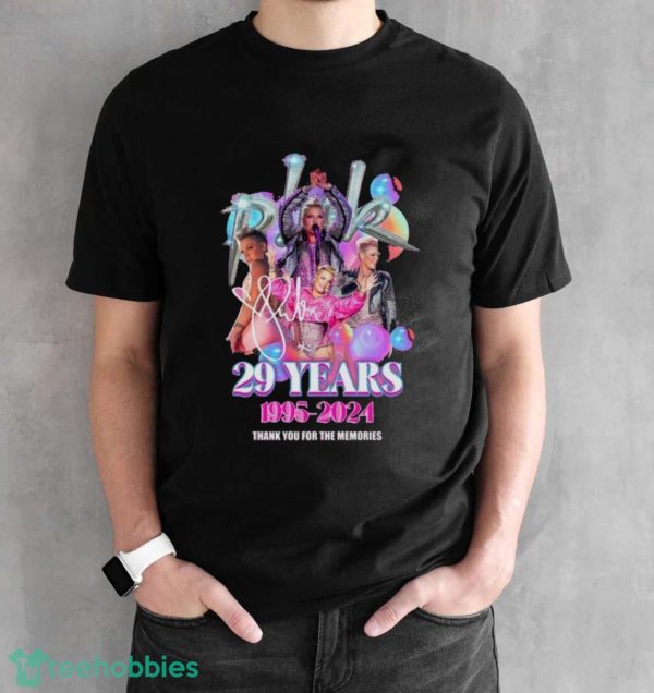 Pink 29 Years 1995 2024 Memories Signature Shirt - Black Unisex T-Shirt