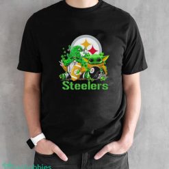 Pittsburgh Steelers Baby Yoda Happy St.Patrick’s Day Shamrock Shirt - Black Unisex T-Shirt