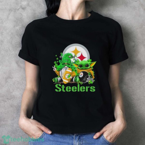 Pittsburgh Steelers Baby Yoda Happy St.Patrick’s Day Shamrock Shirt - Ladies T-Shirt