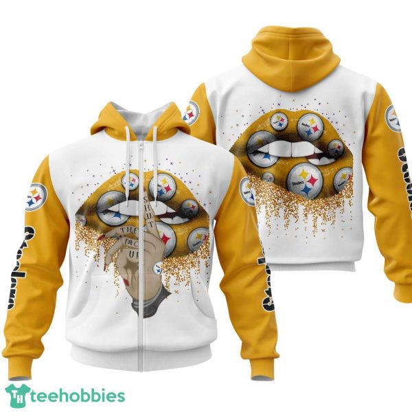 Pittsburgh Steelers Lips 3D Printing Hoodie For Men And Women Product Photo 2