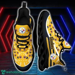 Pittsburgh Steelers NFL Ball Pattern Black And White Clunky Max Soul Shoes Running Lover Gift Product Photo 1