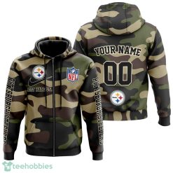 Pittsburgh Steelers Personalized Name And Number Hoodie Camo Style For Fans Product Photo 2