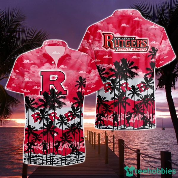 Rutgers Scarlet Knights Beach Shirt Cosconut Pattern 3D Hawaiian Shirt For Men And Women Product Photo 1
