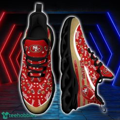 San Francisco 49ers NFL Ball Pattern Black And White Clunky Max Soul Shoes Running Lover Gift Product Photo 1