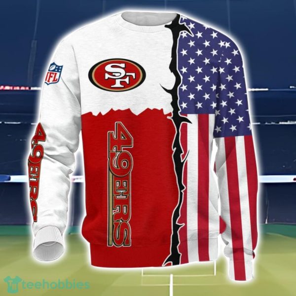 San Francisco 49ers US Flag 3D Printing T-Shirt Hoodie Sweatshirt For Fans Product Photo 3