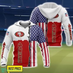 San Francisco 49ers US Flag 3D Printing T-Shirt Hoodie Sweatshirt For Fans Product Photo 1