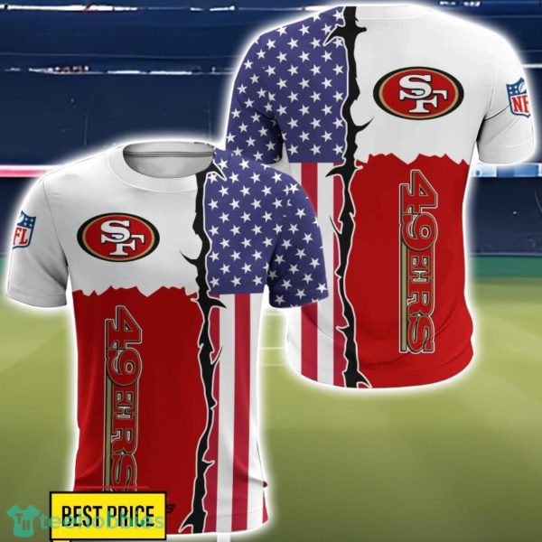 San Francisco 49ers US Flag 3D Printing T-Shirt Hoodie Sweatshirt For Fans Product Photo 5