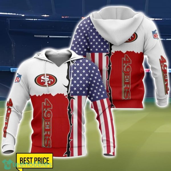 San Francisco 49ers US Flag 3D Printing T-Shirt Hoodie Sweatshirt For Fans Product Photo 1