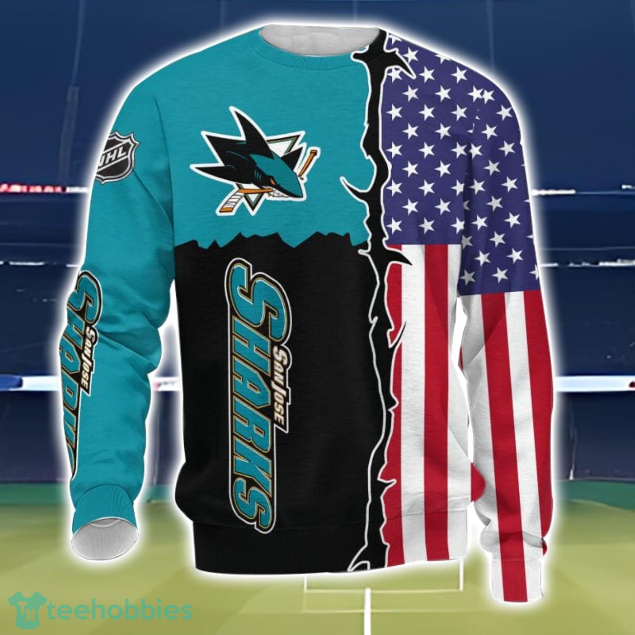 San Jose Sharks 3D All Over Printed T-Shirt Sweatshirt Hoodie San Jose Sharks 3D All Over Printed T-Shirt Sweatshirt Hoodie Product Photo 3