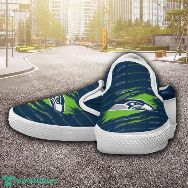 Seattle Seahawks Logo Team Slip On Shoes Trending Goft For Fans Product Photo 1