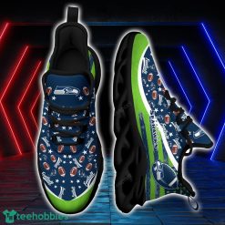 Seattle Seahawks NFL Ball Pattern Black And White Clunky Max Soul Shoes Running Lover Gift Product Photo 1