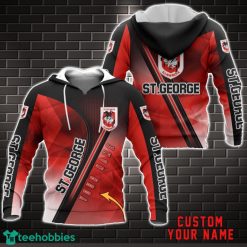 St. George Illawarra Dragons 3D Hoodie All over Printed Unisex Hoodie Custom Name Product Photo 1