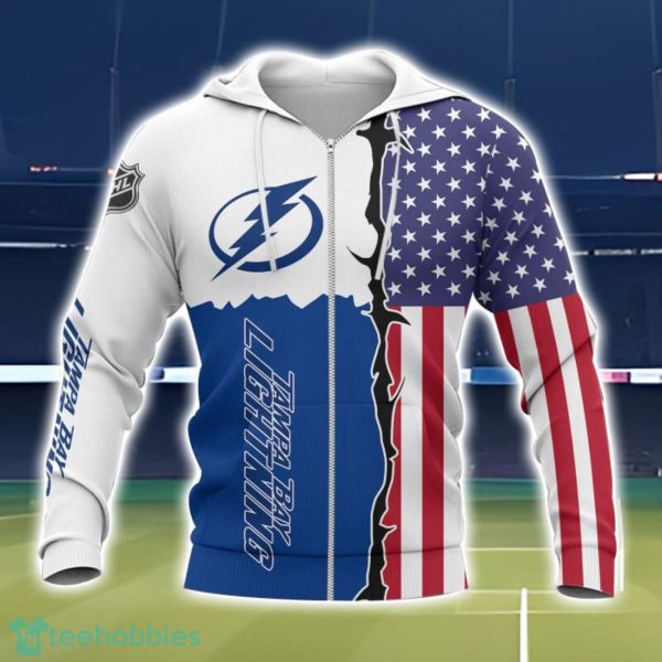 Tampa Bay Lightning US Flag 3D Printing T-Shirt Hoodie Sweatshirt For Fans Product Photo 2