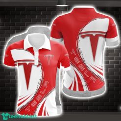 Tesla Striped Style 3D Polo Shirt Shirt For Sport Golf Lover Product Photo 1