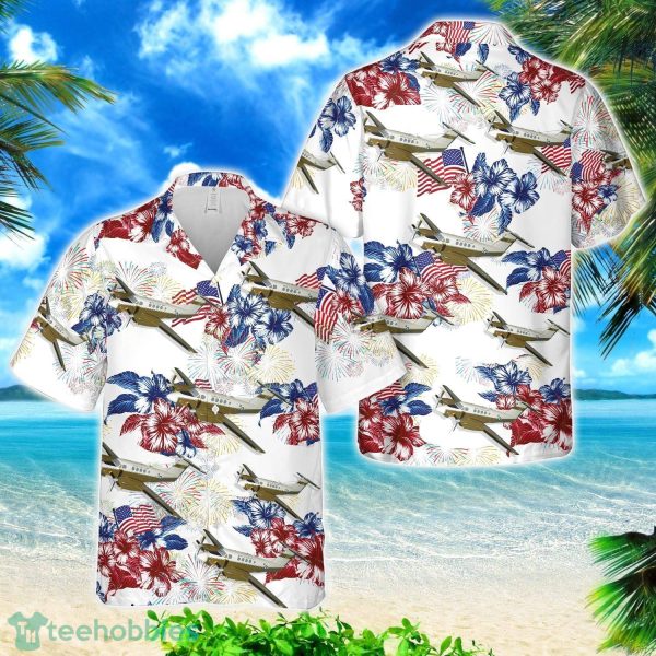 US Army Beechcraft C-12 Huron aircraft, 4th Of July Hawaiian Shirt Product Photo 1