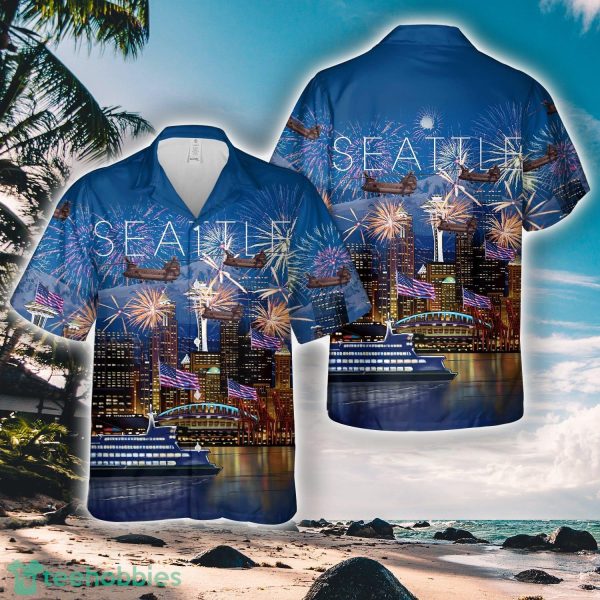 US Army CH-47 Chinook from 1-168th GSAB, Washington Army National Guard, 4th of July Hawaiian Shirt Product Photo 1