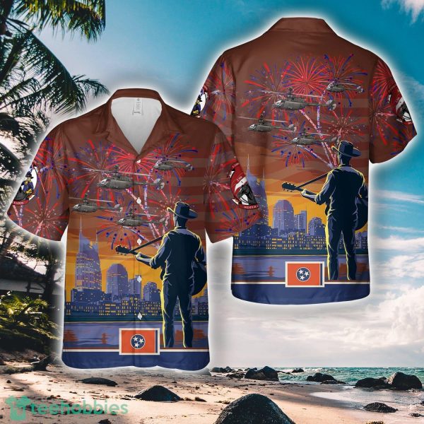 US Army OH-58D Kiowa, 1-230th Air Cavalry Regiment, Tennessee Army National Guard, 4th Of July Hawaiian Shirt Product Photo 1
