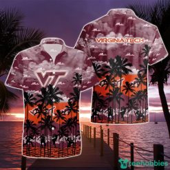 Virginia Tech Hokies Beach Shirt Cosconut Pattern 3D Hawaiian Shirt For Men And Women Product Photo 1