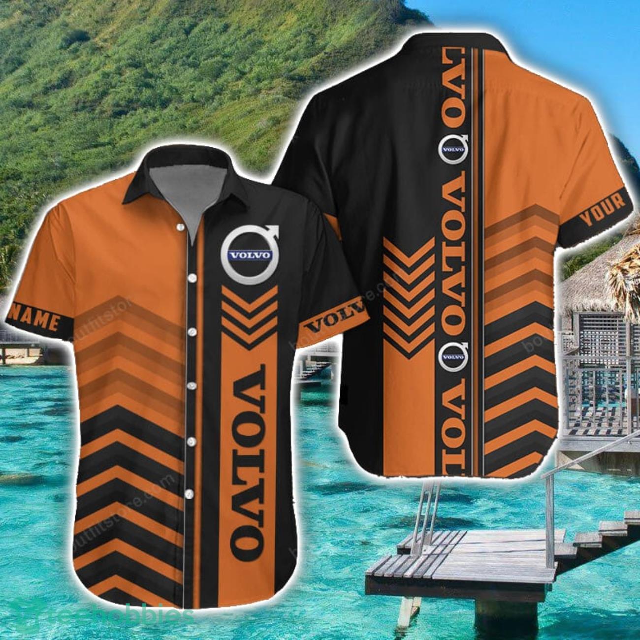 Volvo Orange Hawaiian Shirt Custom Name For Car Lover Product Photo 1