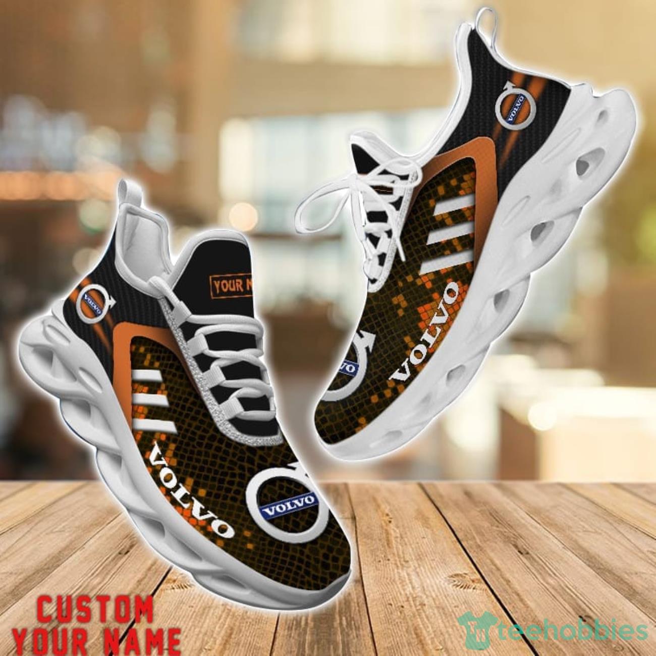 Volvo Shoes Orange Square Pattern Custom Name Max Soul Sneakers For Men Women Product Photo 1