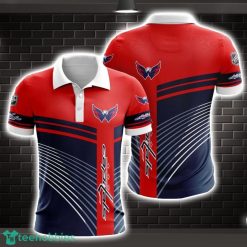 Washington Capitals Striped Style 3D Polo Shirt Shirt For Sport Golf Lover Product Photo 1