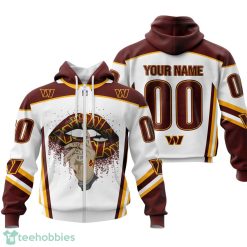 Washington Commanders Sexy Lips Custom Name And Number 3D Hoodie Product Photo 2