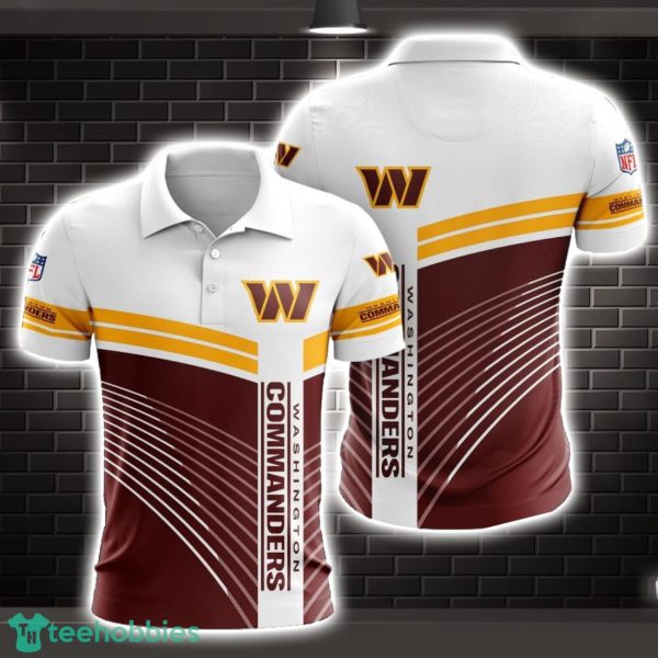 Washington Football Team Striped Style 3D Polo Shirt Shirt For Sport Golf Lover Product Photo 1
