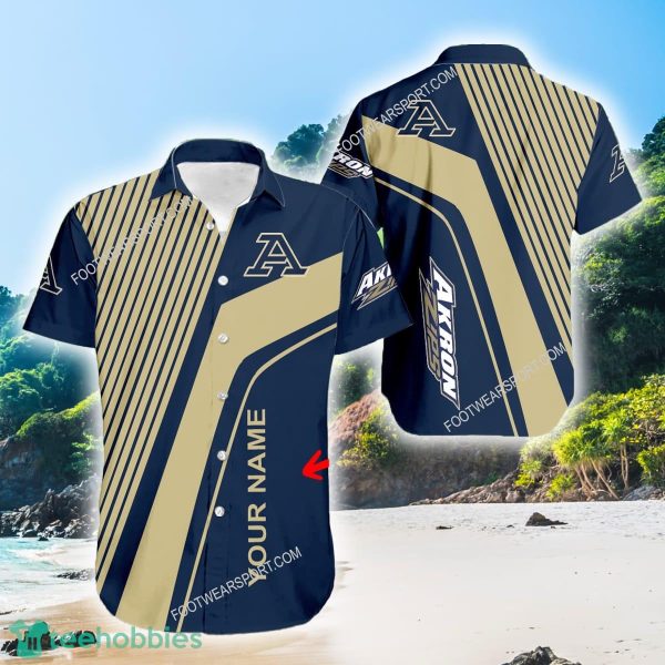 Akron Zips Vacation All Over Print Hawaiian Shirt For Summer Custom Name - Akron Zips Vacation All Over Print Hawaiian Shirt For Summer Custom Name