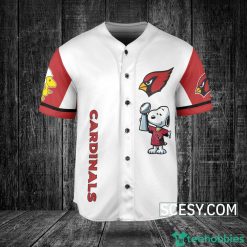 Arizona Cardinals Peanut Snoopy Baseball Jersey White Product Photo 2