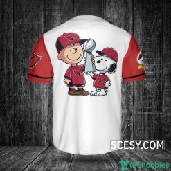 Arizona Cardinals Peanut Snoopy Baseball Jersey White Product Photo 3