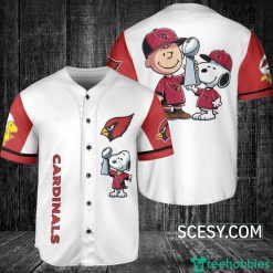 Arizona Cardinals Peanut Snoopy Baseball Jersey White Product Photo 1