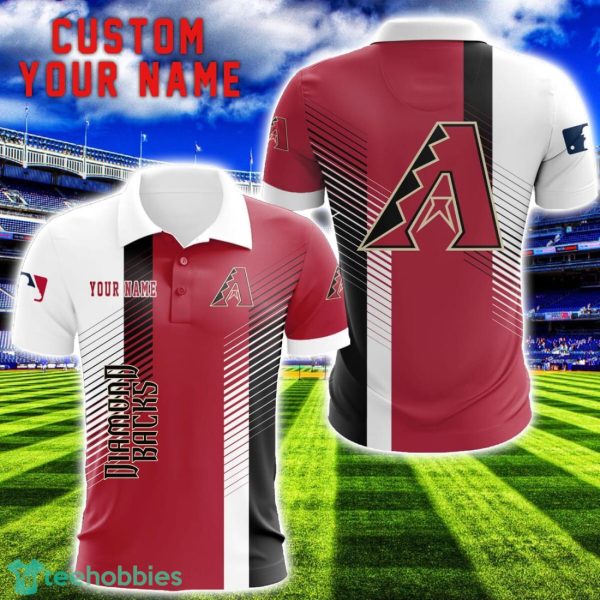 Arizona Diamond Team Striped Style 3D Printed Polo SHirt For Fans Custom Name Product Photo 1