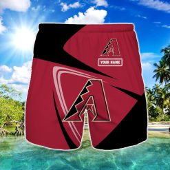 Arizona Diamondbacks Logo Printed 3D Beach Shorts For Men Custom Name Summer Gift Ideas Product Photo 1