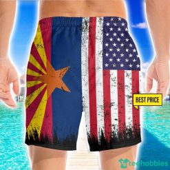 Arizona x American Flag Vintage Style 3D Beach Shorts For Men Gift Summer Gift Product Photo 2