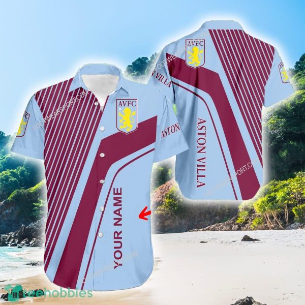 Aston Villa Summer Logo 3D Hawaiian Shirt Men And Women Gift Custom Name - Aston Villa Summer Logo 3D Hawaiian Shirt Men And Women Gift Custom Name