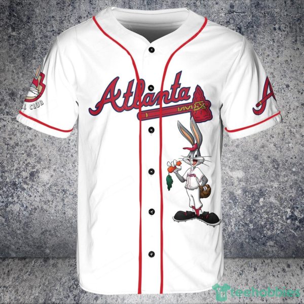Atlanta Braves Looney Tunes Bugs Bunny Baseball Jersey White Product Photo 2