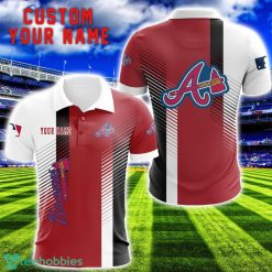 Atlanta Braves Team Striped Style 3D Printed Polo SHirt For Fans Custom Name Product Photo 1