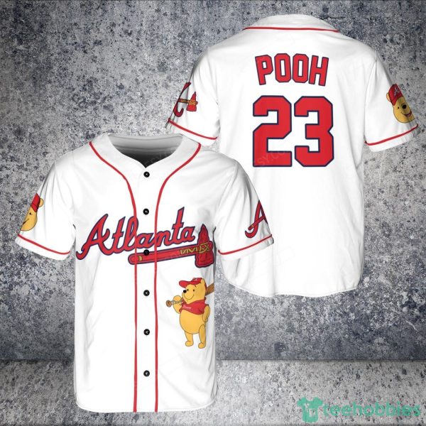 Atlanta Braves Winnie the Pooh Baseball Jersey White Product Photo 1